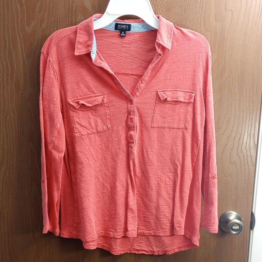 Jones New York Coral Long Sleeve Shirt